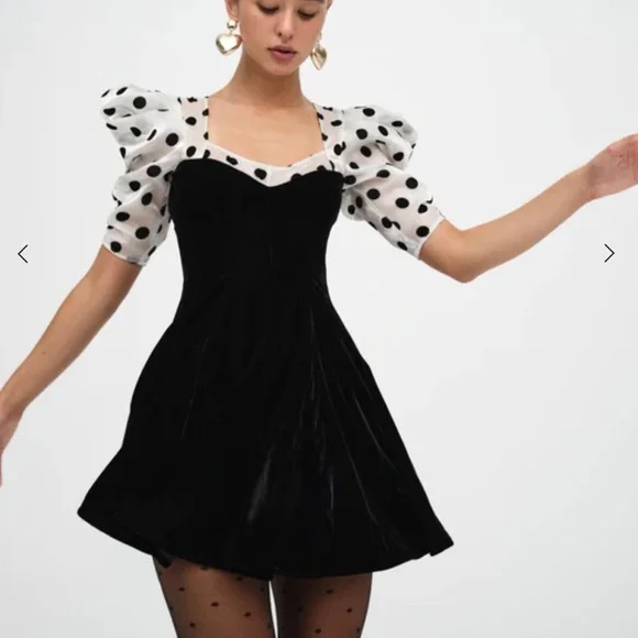dolly mini dress black DOLLY Luxury Black Retro Color Contrast Sleeveless Short Dress-ORLA M / Black